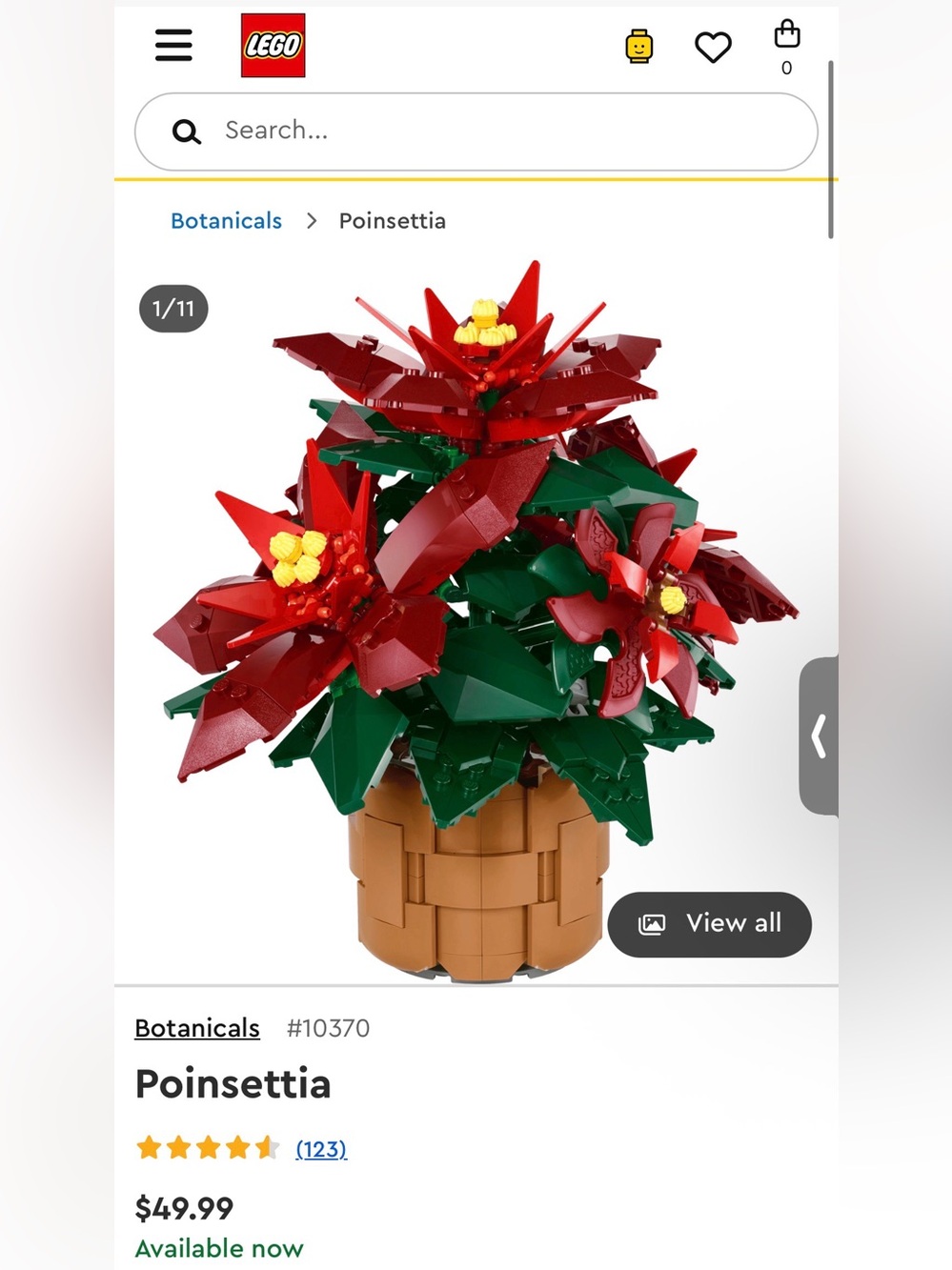 LEGO Botanicals Poinsettia - 608 PCS